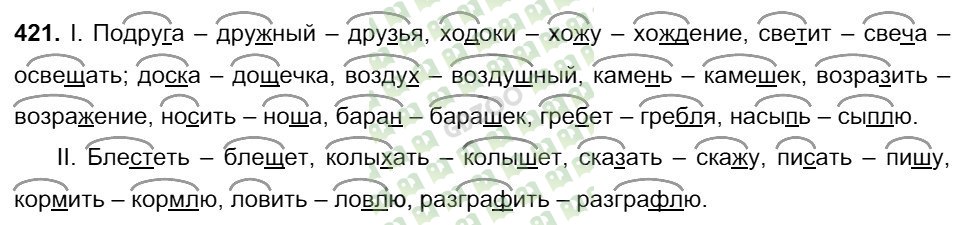 Русский язык 5 класс ладыженская 2023 1. Подруга дружный друзья ходоки хожу хождение. Русский язык 5 класс упражнение 421. Хожу – хождение,корень. Гдз по русскому языку 5 класс 2 часть 421.