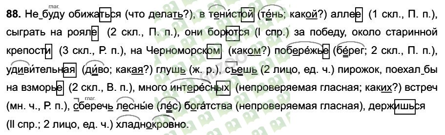 Русский язык 6 ответ разумовская. Русский язык 6 класс Разумовская 88. Не обижайтесь на товарищей в тенистой аллее. Не обижайтесь на товарищей в тенистой аллее сыграть на рояле. Упражнение 88 по русскому языку 6 класс.